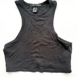 Forever 21 Gray Ribbed Cut Out Tank Top